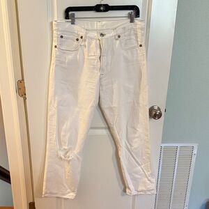 R13 White Boyfriend Jeans